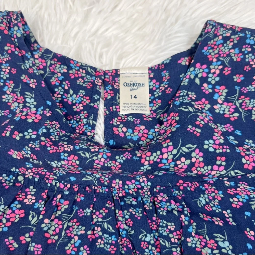 Oshkosh girl cold shoulder‎ sleeve floral a-line dress